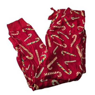 Bright Pink Candy Cane Christmas Pajama Pants