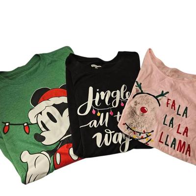 Three-Piece Christmas Graphic Shirt Lot