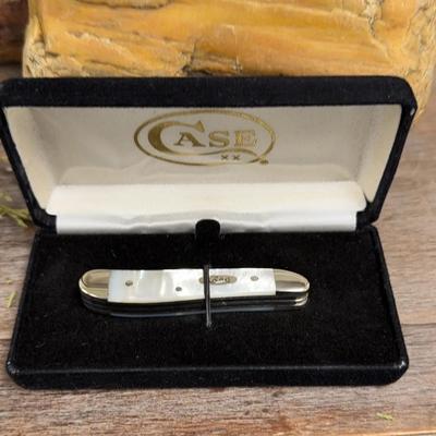 Case XX 6220 SS Mother of Pearl Peanut Knife – Multi-Tool w/ Scissors – 2002 – Boxed Presentation Ca