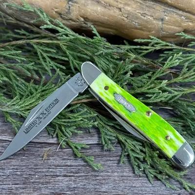 Case XX 6220SS “Peanut” Knife – Limited Edition Key Lime Green Bone (2004) w/ Box 