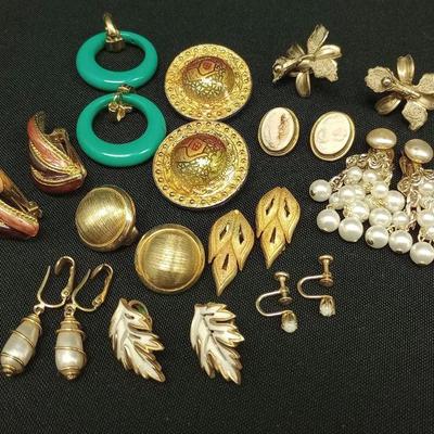 Goldtone Clip Earrings #2