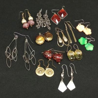 Silvertone & Goldtone Fish Hook Earrings