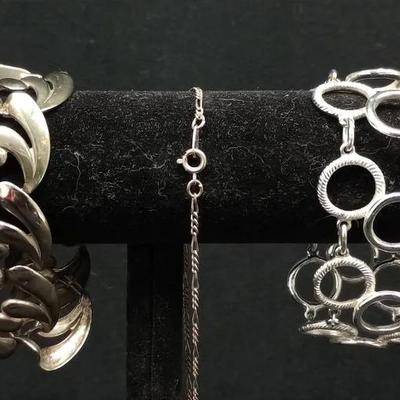 Silvertone Bracelets + More