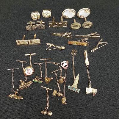 Goldtone Tie Clips, Tie Tacks, Cufflinks