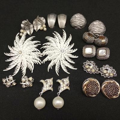 Silvertone Clip & Screw Back Earrings