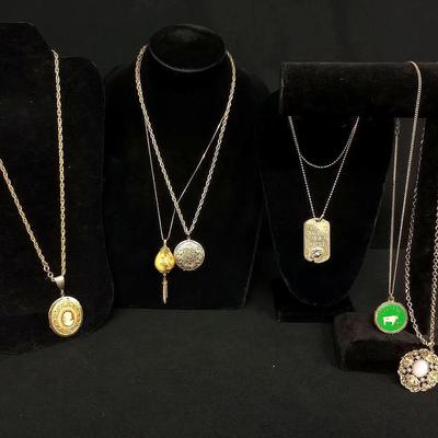 Large Pendant Necklaces - Goldtone