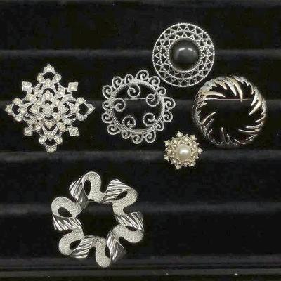Sarah Coventry Silvertone Brooches