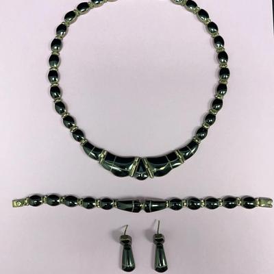 Sterling Silver & Black Onyx Jewelry Set