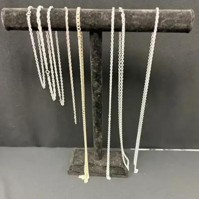 Franco, Rolo & Rope Silver tone Chains)8)