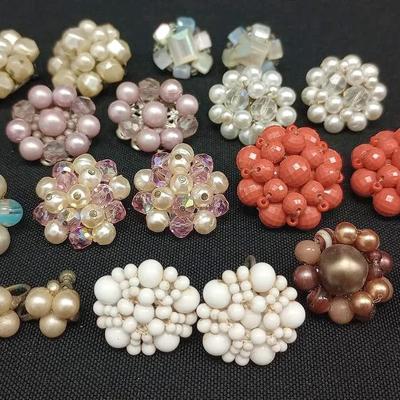 Vintage Clip & Screw Back Beaded Earrings