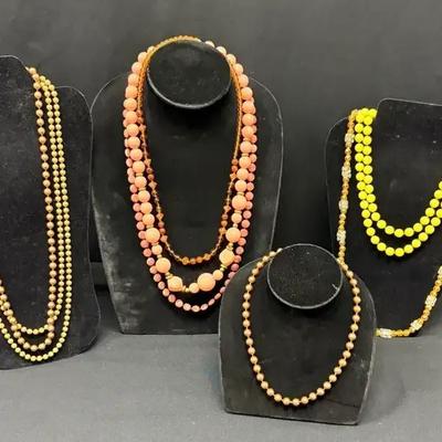 Beaded  Necklaces From  Yellow  To  Amber