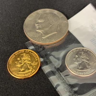 Eisenhower Dollar 1974 & State Quarters (2)