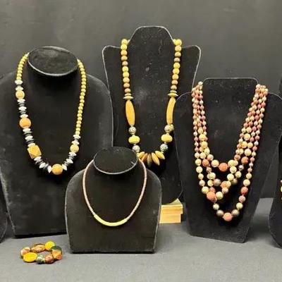  Necklaces With  Beads  in Earth Tone Colors and More