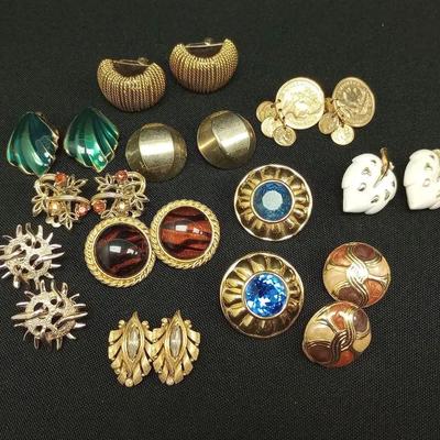 Goldtone Clip Earrings #1