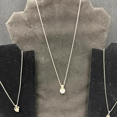 Sterling  & Diamond  Pendant Necklaces