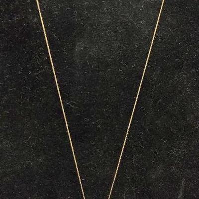 Gold Chain 10K with Heart Pendant - Pink Rubies, Blue Stones & Diamonds Accent