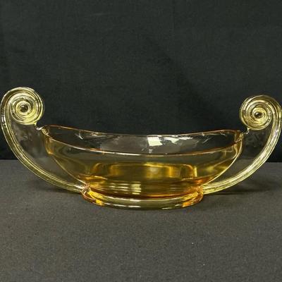 Fostoria Topaz Yellow Glass Console Bowl