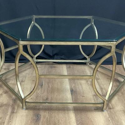 Hexagonal Glass Topped Table