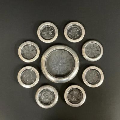 Frank M. Whiting & Co. Sterling Silver & Glass Coasters & Friends 