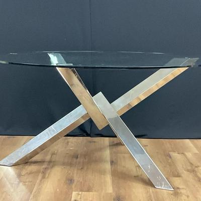 Aluminum Table With Glass Top
