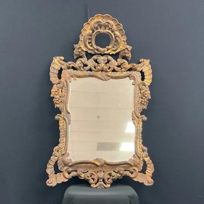 Gilded Resin Antiqued Gold-Toned Mirror 