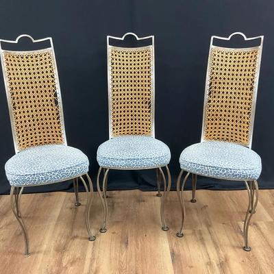 Three High-Back Metal Chairs
