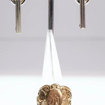 Vintage 14K Gold Bar Pins & Signet Ring - Size 3.5