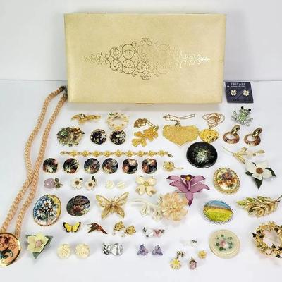 Vintage Floral & Nature Inspired Costume Jewelry: Brooches, Earrings, Necklaces