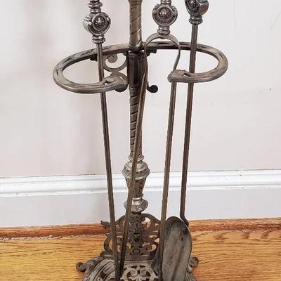 Ornate Vintage Fireplace Tools - 23” Tall
