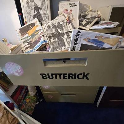 Vintage Sewing Patterns - Cabinet Full - With Optional Storage Cabinet 