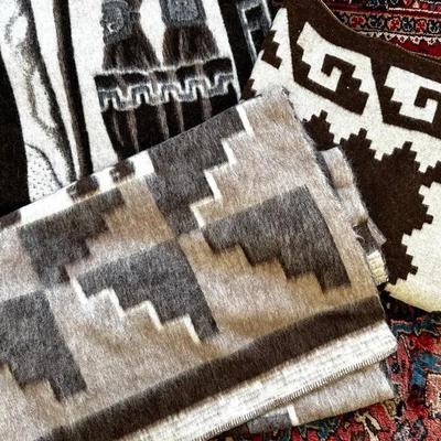 Aztec & Central American Motif Wool Blankets (3)
