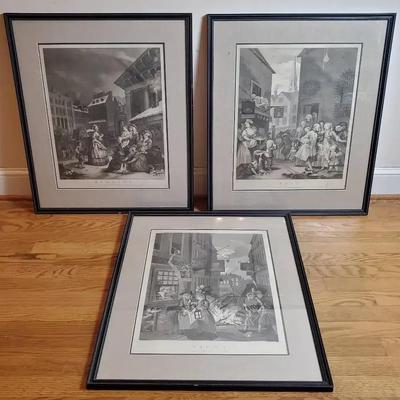 Antique William Hogarth Prints “Morning” “Noon” & “Night”