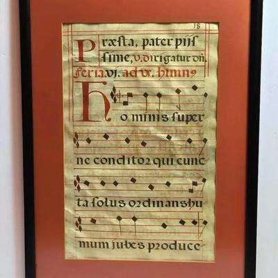 Antique Hymnal Page - Framed 25x17”