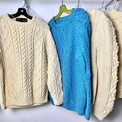 Vintage Cable Knit Sweaters (4) - An Irish Craft Wool & More - Various Sizes 