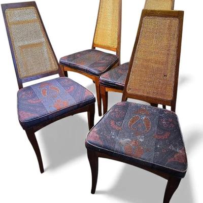 MCM Cane Back Dining Chairs - 18x19x38”
