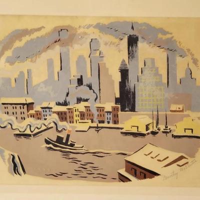 Dorothy Layng McEntee Pencil Signed Cityscape Print