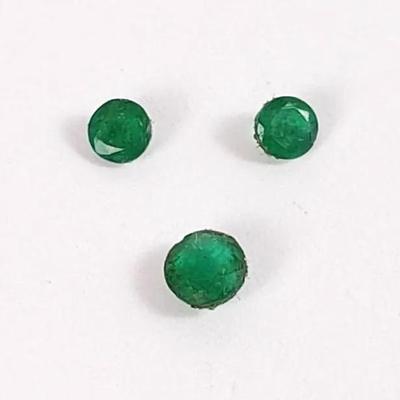 Faceted Emeralds (3 Total) - 1.7mm  & 1.4mm (2)