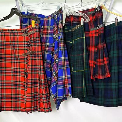 Vintage James Pringle, L.L. Bean & More Plaid Skirts (5) - Various Sizes 