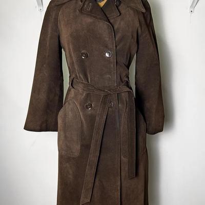 Vintage Jadoli Leather Trench Coat - Size S