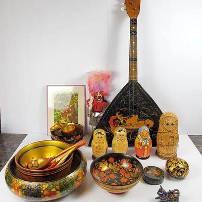 Russian Lacquerware, Balalaika, Nesting Dolls & More