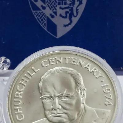 Sterling SilverCayman Island $25 Proof Coin – Churchill Centenary, 1974