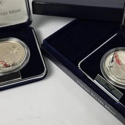 90% Silver Dollar Proof Coins (2): 2000 Leif Ericson Millenium Commemorative Coins