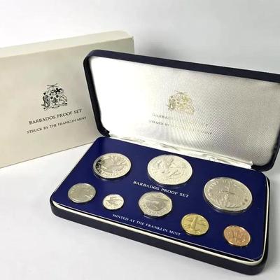 Barbados 1975 Proof Set With Sterling & 800 Silver Coins