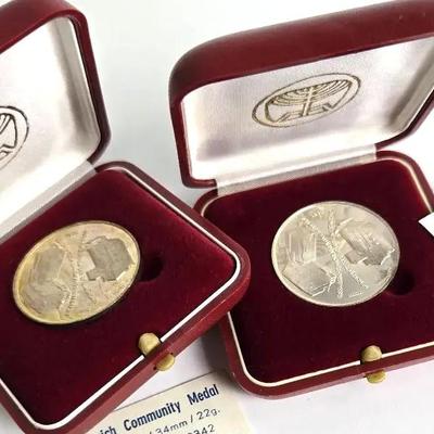 935 Silver Israel State Munich Community Medals With COA (2)