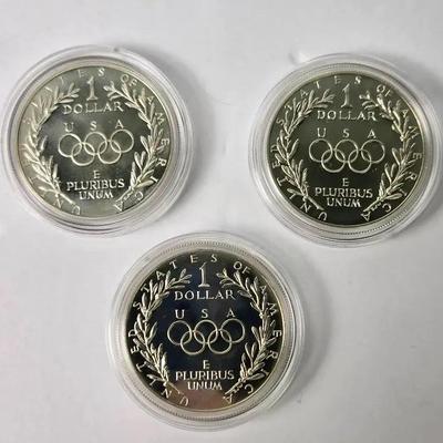 90% Silver Dollars (3) - 1988 Olympic Proof Coins