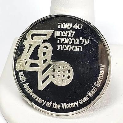 935 Silver Israel State Medal With COA - 40th Anniversary Of The Victory Over Nazis, 1985
