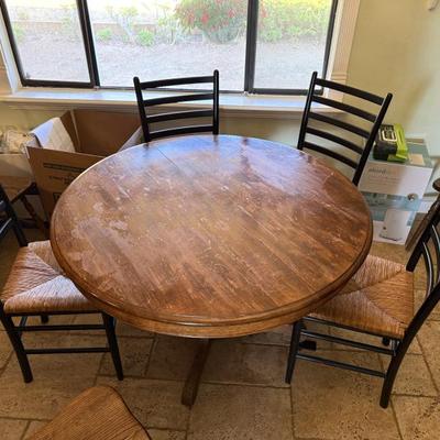 Sale Photo Thumbnail #120: Round Table with 4 Ladder Back Chairs