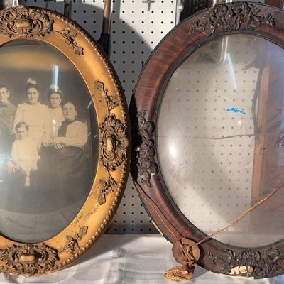 2 Antique Bubble Glass Frames
