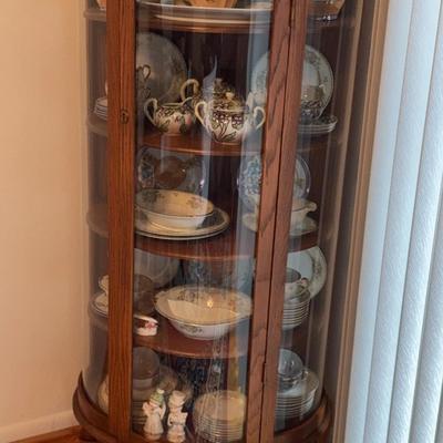 Antique Curved Glass Cabinet