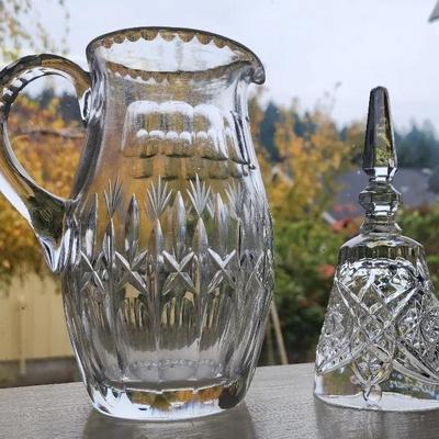Glass Pitcher and Bell 